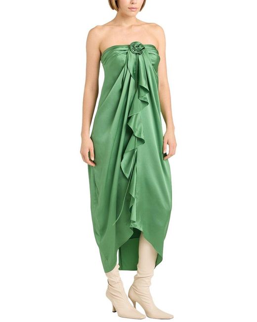 Cinq À Sept Green Meredith Silk Dress