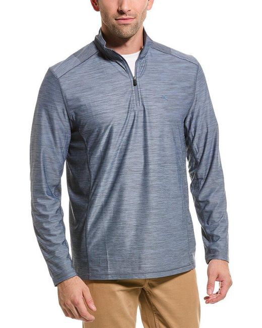 Tommy Bahama Blue Palm Coast 1/2-zip Mock Pullover for men