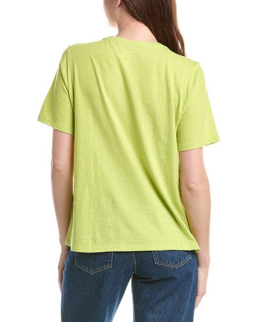 Eileen Fisher Green V-Neck T-Shirt