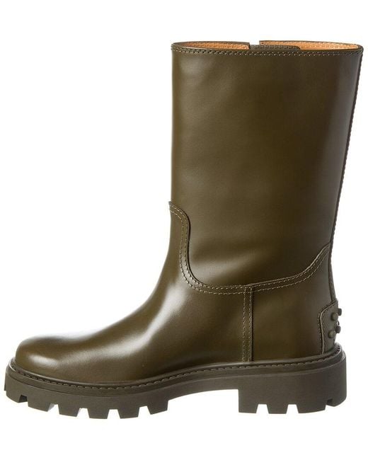 Tod's Green Leather Boot