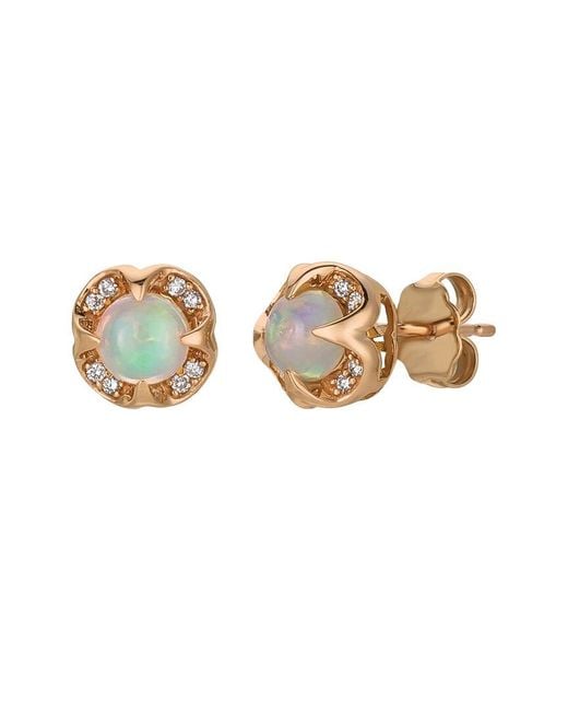 Le Vian White Nude Palette 14K Rose 0.66 Ct. Tw. Diamond & Opal Earrings