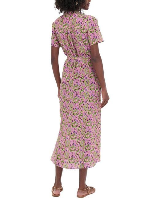 Saloni Pink Vicki Midi Dress