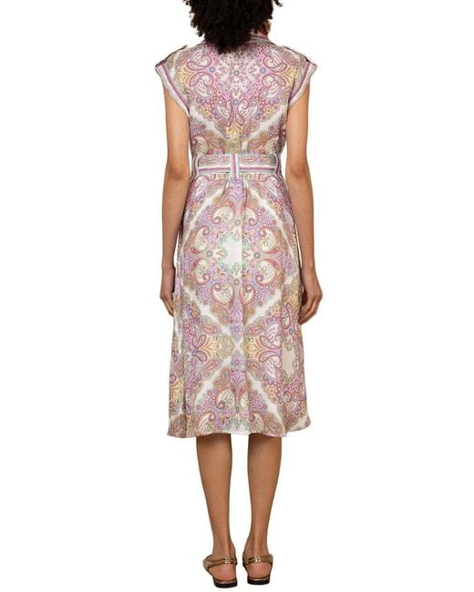 Hale Bob Pink Priscilla Midi Dress