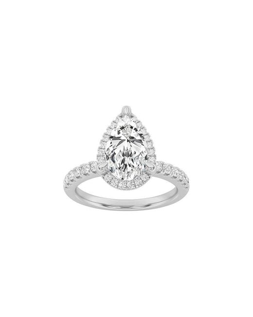 Lab Grown Diamonds White 14K 2.00 Ct. Tw. Lab-Grown Diamond Halo Accented Ring
