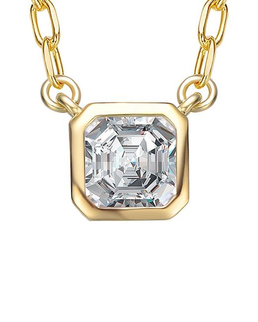 Rachel Glauber Metallic 14k Plated Cz Necklace