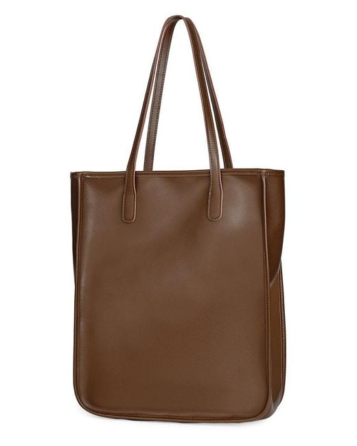 Tiffany & Fred Paris Brown Smooth Leather Double Handle Tote