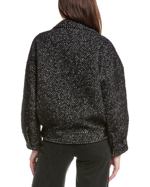Maje Black Wool-Blend Coat