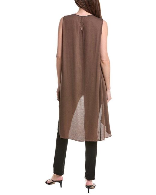 Fabiana Filippi Brown Asymmetric Sleeveless Top