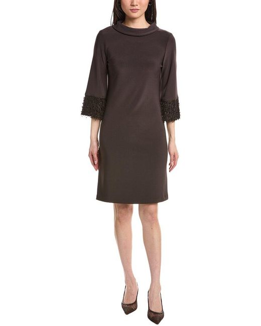 Joseph Ribkoff Black Solid Midi Dress