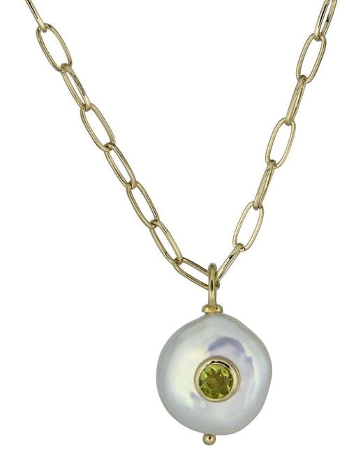 Rachel Reinhardt Jewelry Metallic 14K Plated Peridot 15Mm Necklace