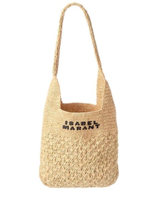 Isabel Marant Metallic Logo Raffia Tote