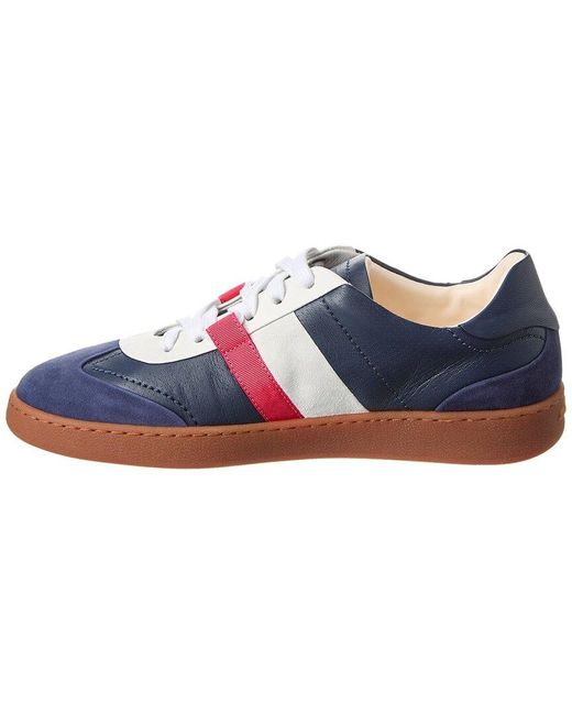 Ferragamo Blue Garda Low Leather Sneaker