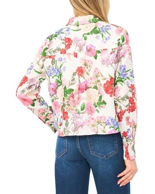 Ted Baker Blue Erin Collared Linen Blouse