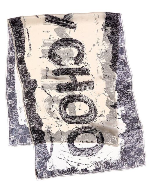 Jimmy Choo Black Logo Silk Scarf