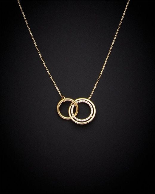 Italian Gold Black 14k Interlocking Circles Necklace