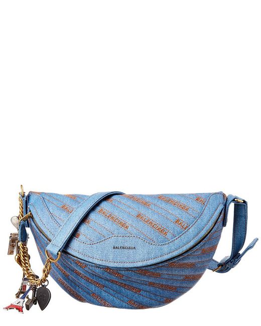 Balenciaga Blue Souvenir Xs Denim Belt Bag