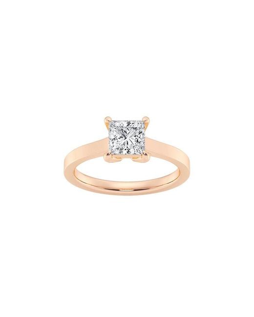 Lab Grown Diamonds White 14K Rose 1.00 Ct. Tw. Lab-Grown Diamond Solitaire Engagement Ring