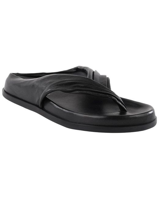 Seychelles Black Draped Leather Sandal