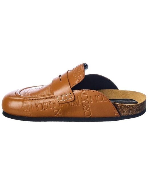J.W. Anderson Brown Logo Leather Mule