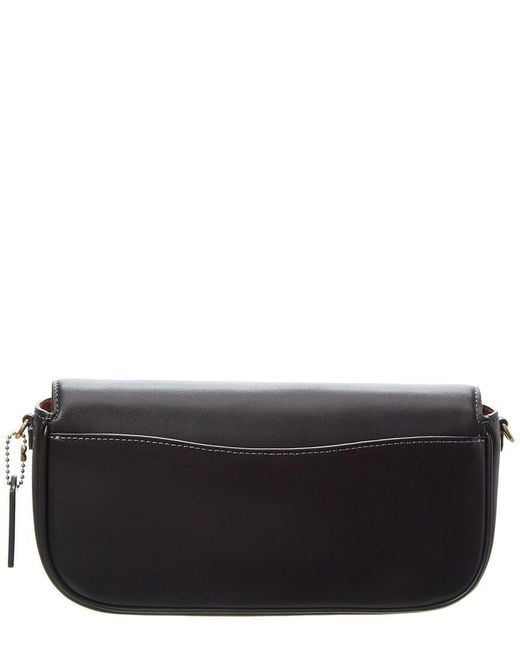 COACH Black Brook Flap Leather Chain Bag