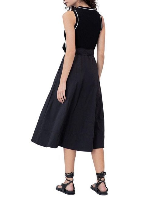 Tanya Taylor Blue Devon Solid Poplin Dress