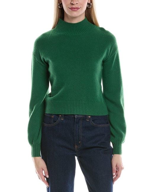 Philosophy Green Balloon Sleeve Cashmere Sweater