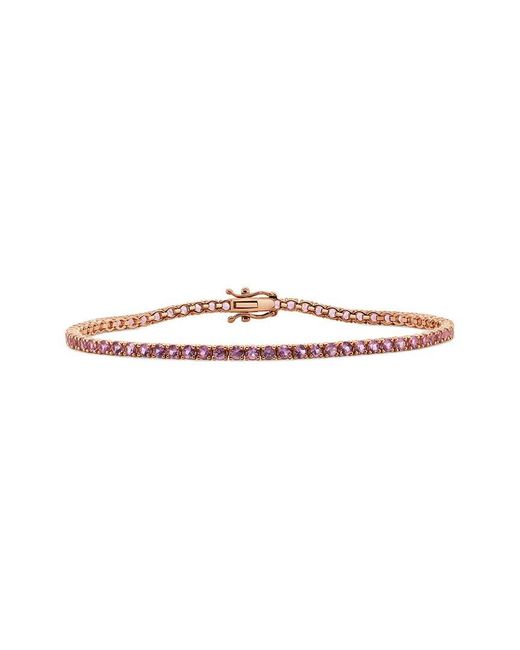 Sabrina Designs White 14k Rose Gold 3.93 Ct. Tw. Pink Sapphire Tennis Bracelet