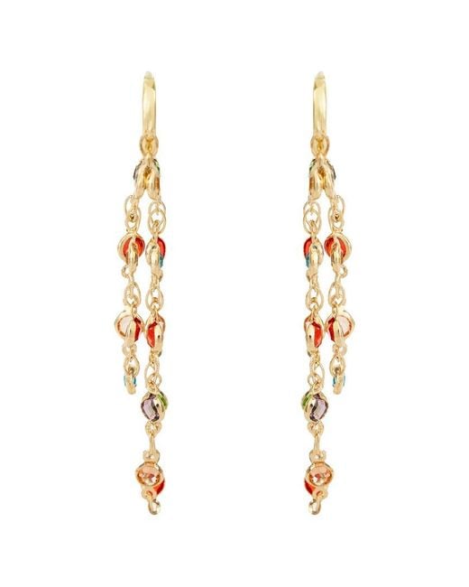 Saachi White Glass Multi Layer Earrings