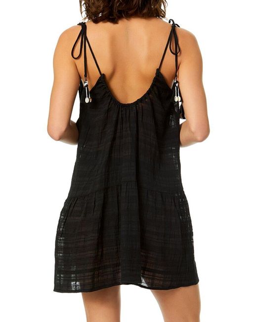 Cece Black Short Ruffle Dress