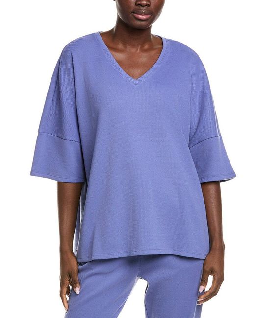 Natori Blue Tranquility V-Neck Top