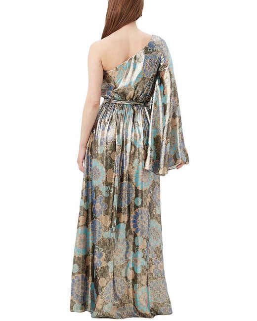 Trina Turk Gray Amida Silk-Blend Maxi Dress