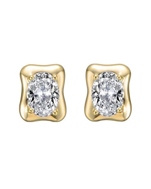 Genevive Jewelry Metallic 14K Diamond Cz Earrings