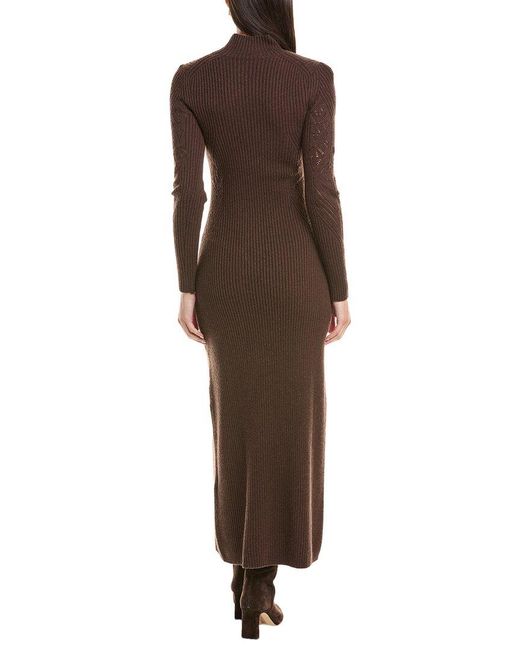Ba&sh Brown Armia Wool-Blend Dress