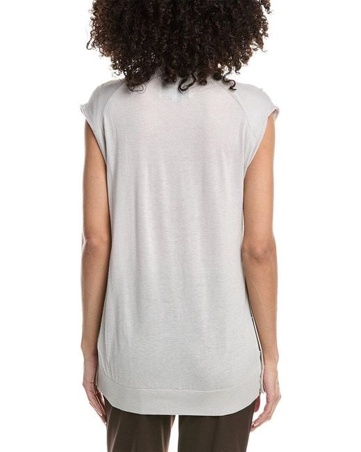3.1 Phillip Lim White Mock Neck Wool Shell