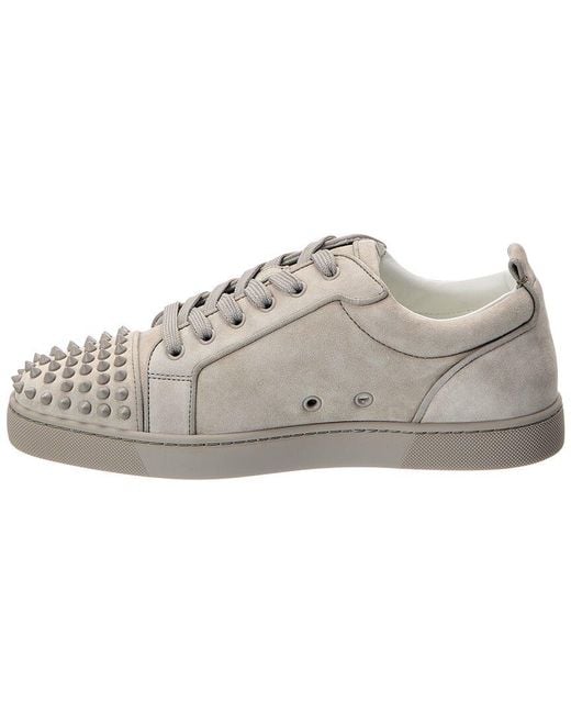 Christian Louboutin Gray Louis Junior Spikes Orlato Suede Sneaker for men