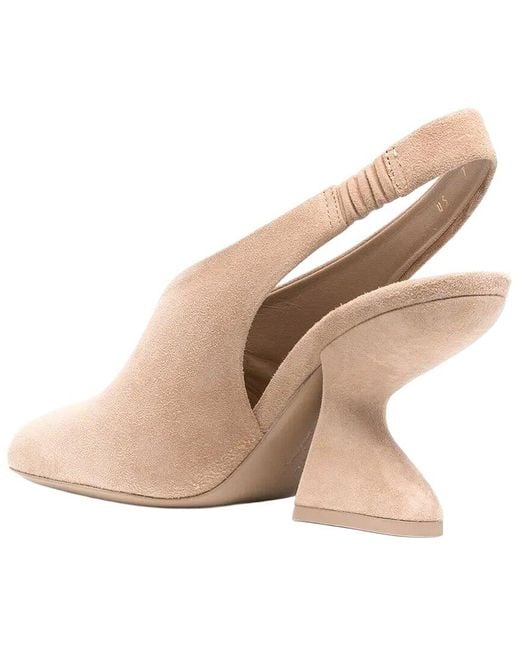 Ferragamo Natural Suede Slingback Pump