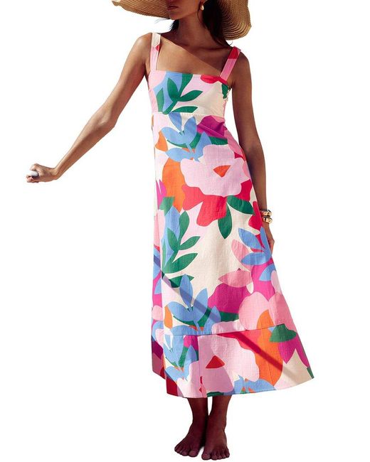 LEON GORI Red Printed Midi Dress