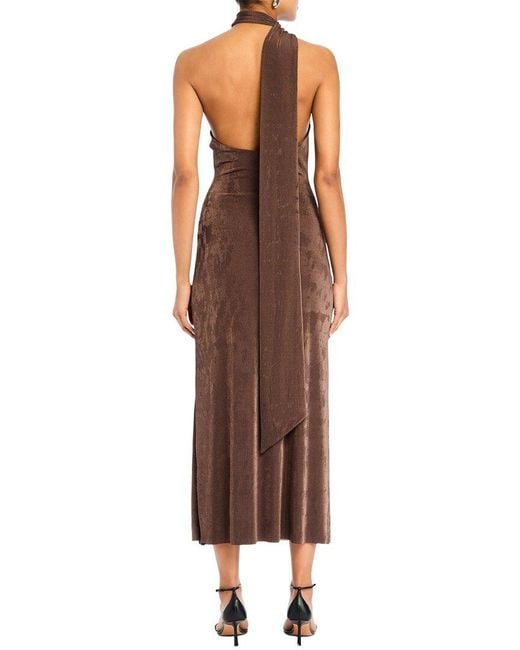 SER.O.YA Brown Seroya Tre Midi Dress