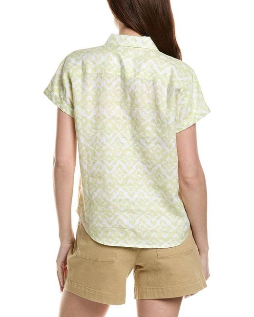 Tommy Bahama Green Coastal Tiles Linen Camp Shirt