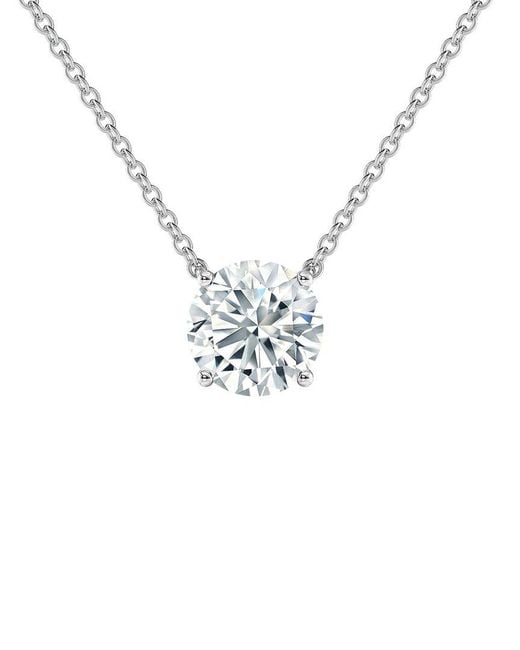 Sabrina Designs Lab Grown Diamonds Metallic 14K 3.00 Ct. Tw. Lab-Grown Diamond Solitaire Necklace