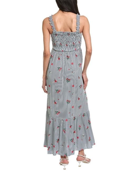 Garrie B Gray Ruffled Strap Maxi Dress