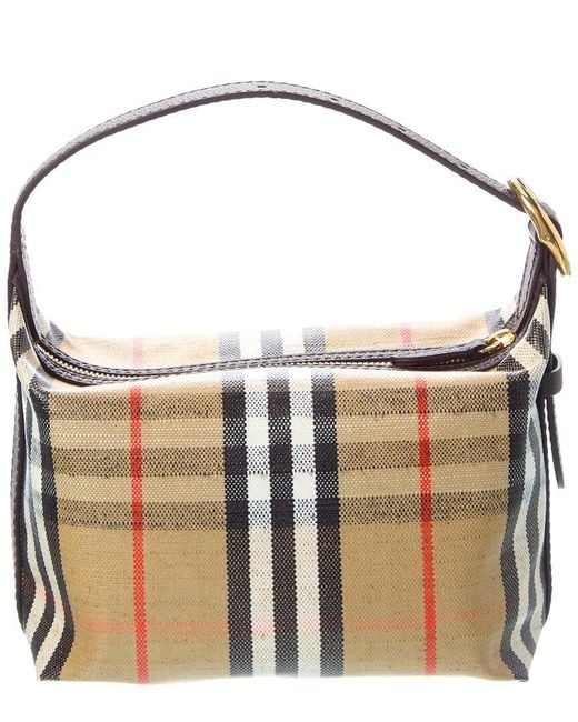 Burberry Black Highlands Mini Leather-Trim Duffel Bag