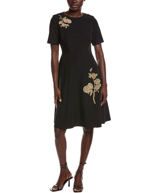 Rene Ruiz Black Embroidered Cocktail Dress