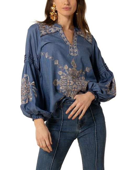 Hale Bob Blue Elliott Blouse