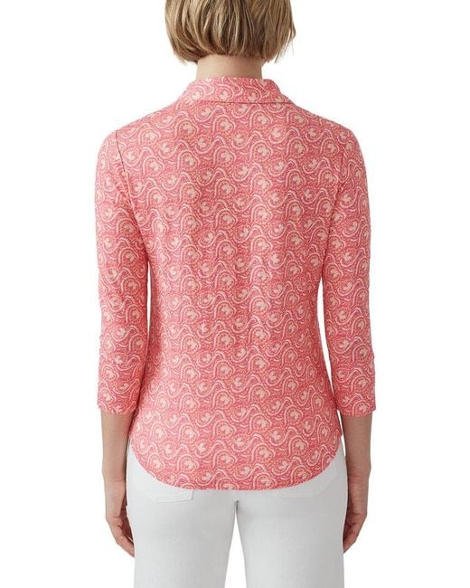 J.McLaughlin Pink Brynn Linen-Blend Top