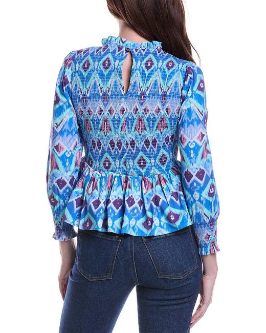 Sail To Sable Blue Peplum Top