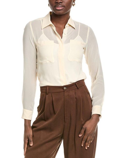 Max Mara White Vongola Silk Shirt