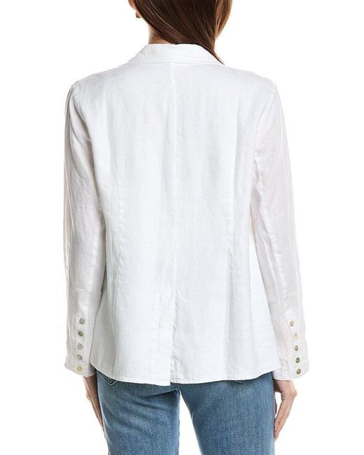 Bella Dahl White Easy Longline Linen Blazer