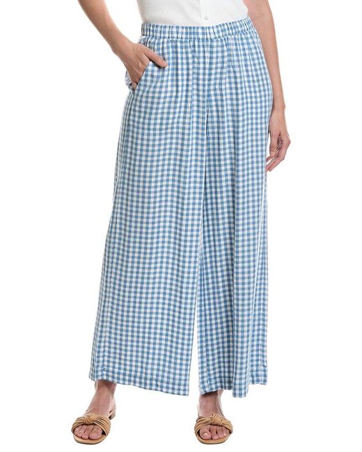 Splendid Blue Linen Blend Palazzo Pant