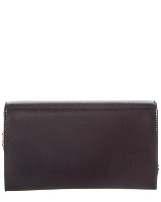 Céline Gray Envelope Leather Wallet On Chain